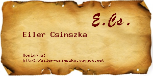 Eiler Csinszka névjegykártya